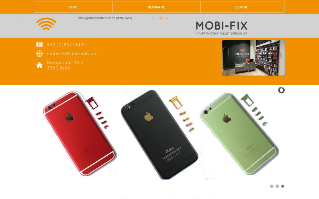 Webdesign: GSM Reparatie Bree Belgie