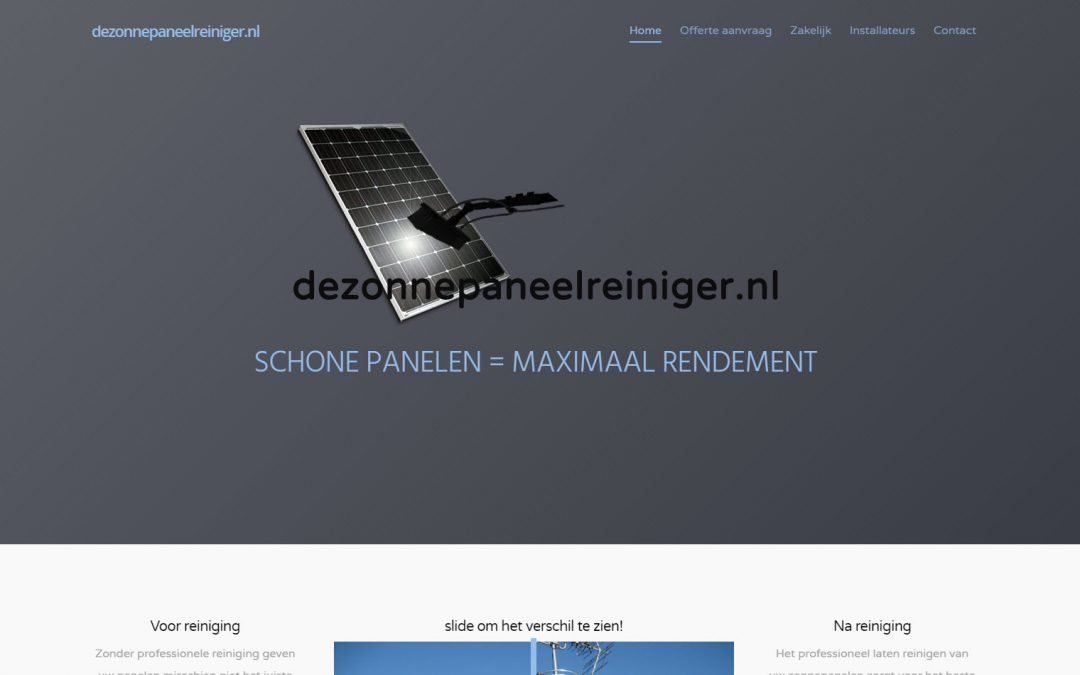 Webdesign: De Zonnepanelen Reiniger